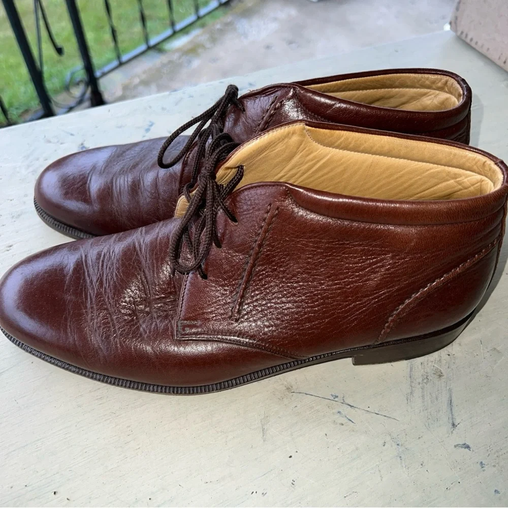 Johnston & Murphy Domani Brown Deerskin Leather Chukka Boots 24386